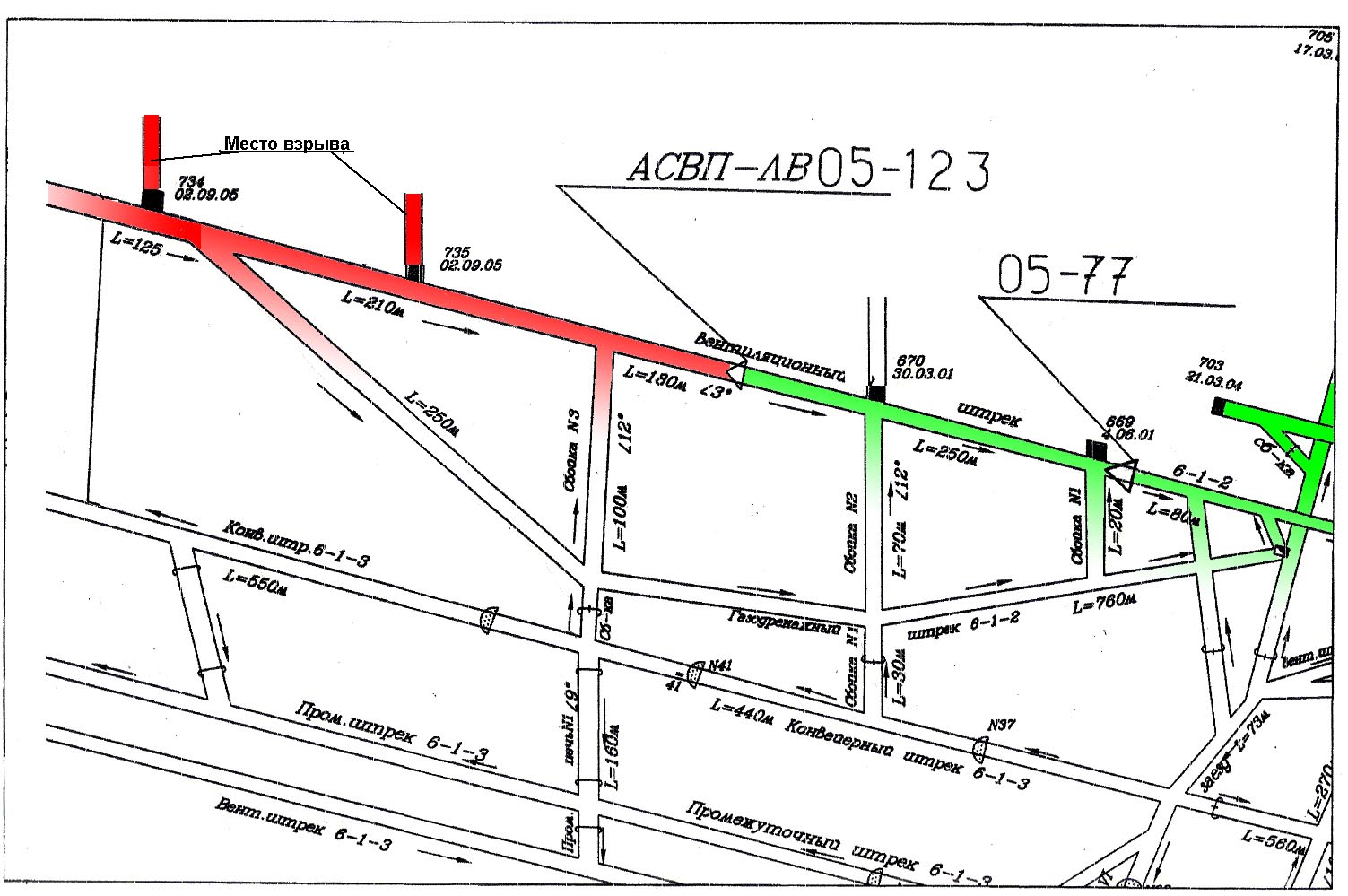 Увеличить Схема аварийного участка ш."Томская"